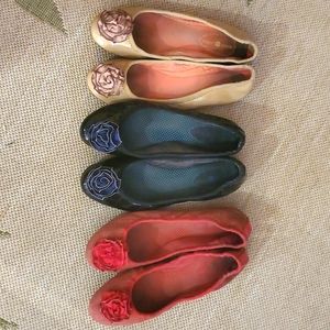 3 Pair of Lindsay Phillips Snap Ballet Flats